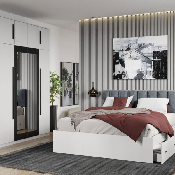 Set mobila dormitor 4 piese Alb Nude C03