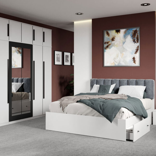Set mobila dormitor 4 piese Alb Nude C15
