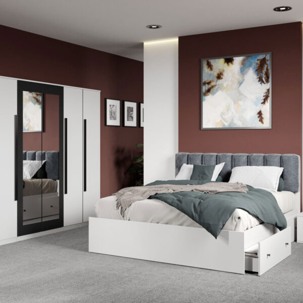 Set mobila dormitor 4 piese Alb Nude C16