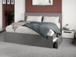 Set mobila dormitor 4 piese Alb/Gri antracit Oasis C16 - imagine 5