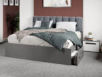 Set mobila dormitor 4 piese Alb/Gri antracit Oasis C16 - imagine 6