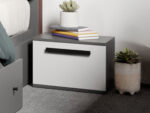 Set mobila dormitor 4 piese Alb/Gri antracit Oasis C16 - imagine 7