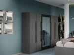 Set mobila dormitor 4 piese Gri Antracit Stone C12 - imagine 2
