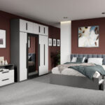 Set mobila dormitor complet Alb/Gri antracit Oasis C13
