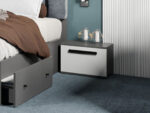 Set mobila dormitor complet Alb/Gri antracit Oasis C13 - imagine 8