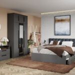 Set mobila dormitor complet Gri Antracit Stone C05