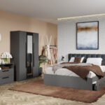 Set mobila dormitor complet Gri Antracit Stone C06