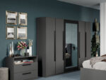 Set mobila dormitor complet Gri Antracit Stone C10 - imagine 2