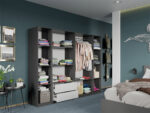 Set mobila dormitor complet Gri Antracit Stone C10 - imagine 3