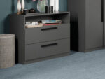 Set mobila dormitor complet Gri Antracit Stone C10 - imagine 7