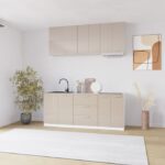 Mobila bucatarie capucino MDF lucios Londra 2 m