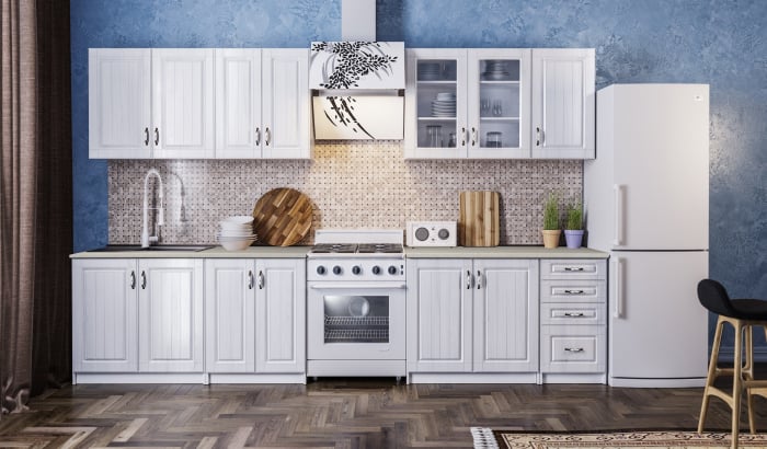 Bucatarie Provence MDF 2.6m Alb Fibrat