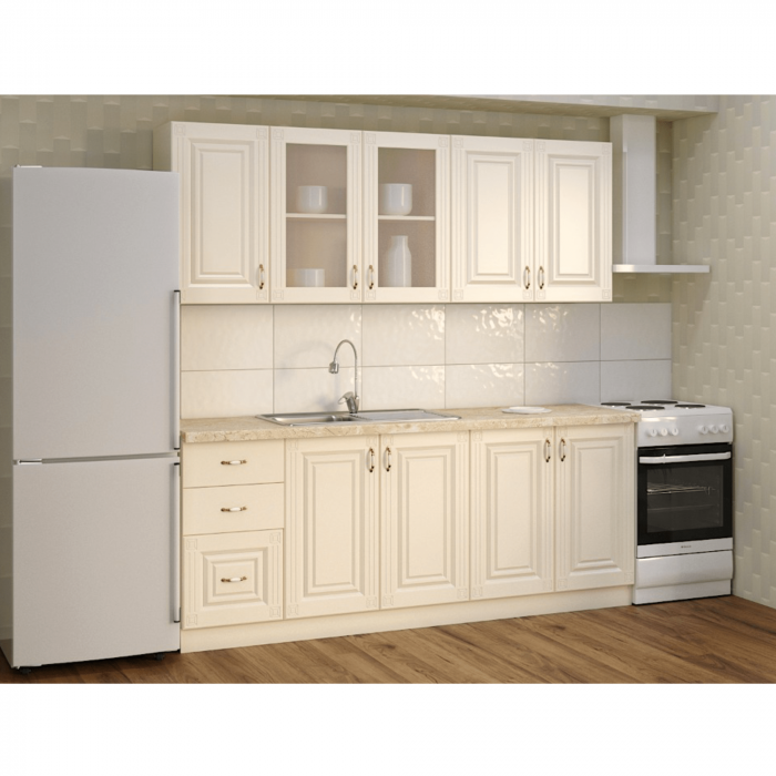 Bucatarie Rimini crem 2.0 m cu usi din MDF