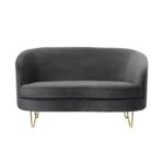 Canapea fixa Penelope catifea Grey 2 locuri