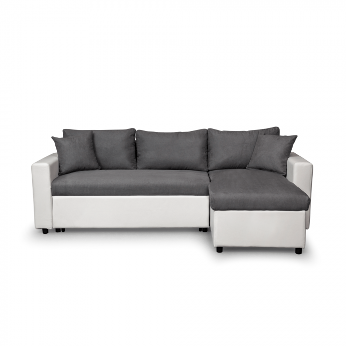 Coltar extensibil cu lada de depozitare Golf Steel Grey White Coltar extensibil cu lada de depozitare Golf Steel Grey White