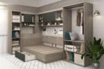 Oferta Dormitor pe colt cu saltea inclusa AMBRO 10, Oak, Antracit - imagine 5