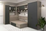 Oferta Dormitor pe colt cu saltea inclusa AMBRO 10, Oak, Antracit - imagine 7