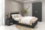 Dormitor complet cu saltea LINEA 1, 140x200, Antracit
