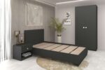 Dormitor complet cu saltea LINEA 1, 140x200, Antracit model