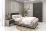 Dormitor complet cu saltea LINEA 1, 140x200, Oak, Antracit