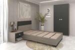 Dormitor complet cu saltea LINEA 1, 140x200, Oak si Antracit