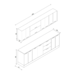 Mobila bucatarie capucino MDF lucios Londra 2 m