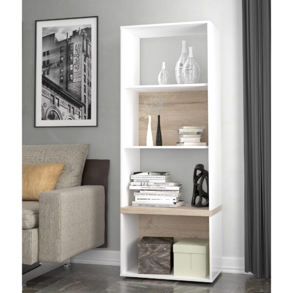 Raft Carina alb + stejar