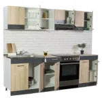 Set bucatarie Badenmob, seria sarona 240,02x190x52cm, sonoma-antracit