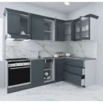 Set bucatarie Colt cu soft-close si fronturi MDF, Badenmob, seria Space, 240x140 Antracit, montaj reversibil