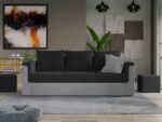 Canapea Extensibila Faro gri / negru - imagine 2