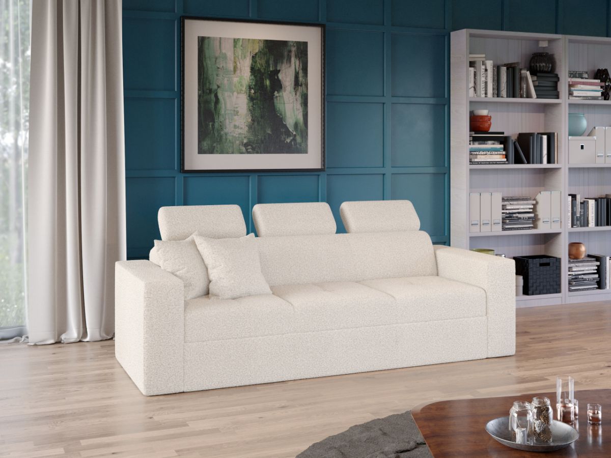 Canapea Paloma plusata aspect lana alba