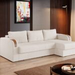 Coltar Extensibil Morelia plusat aspect lana alba