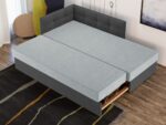 Divan / Pat tapitat Gri Deschis / Gri Antracit Story Extensibil