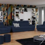 Set Canapea si Fotolii Barini Albastru