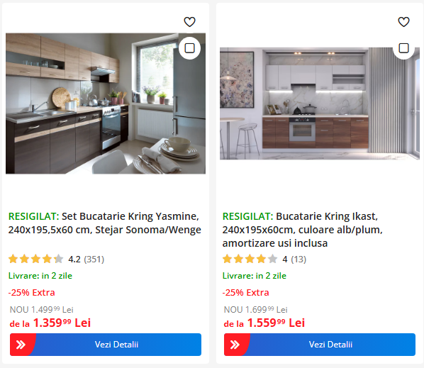 mobila bucatarie emag resigilate