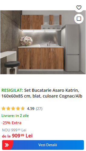 set mobila bucatarie resigilata emag
