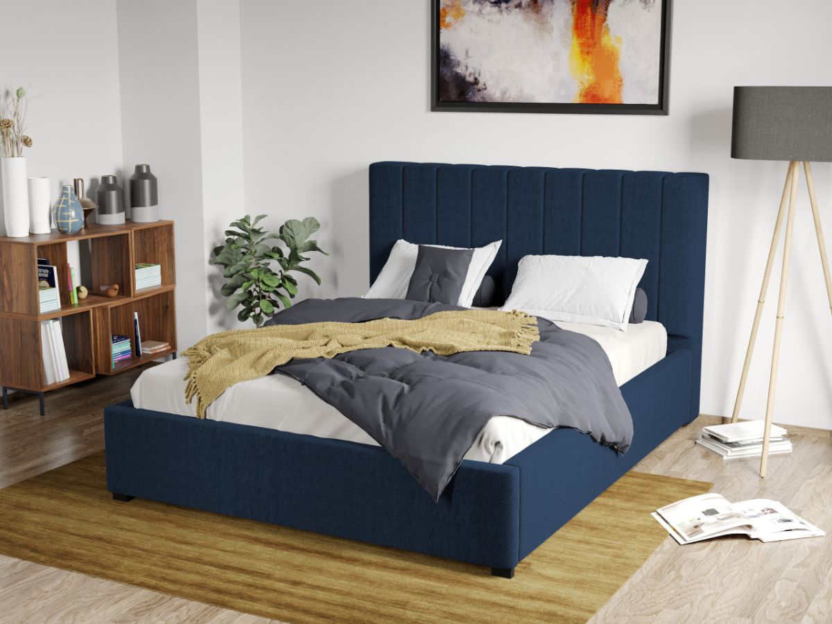 Pat Tapitat Adam cu somiera fixa Albastru - Falcone 80 180x200