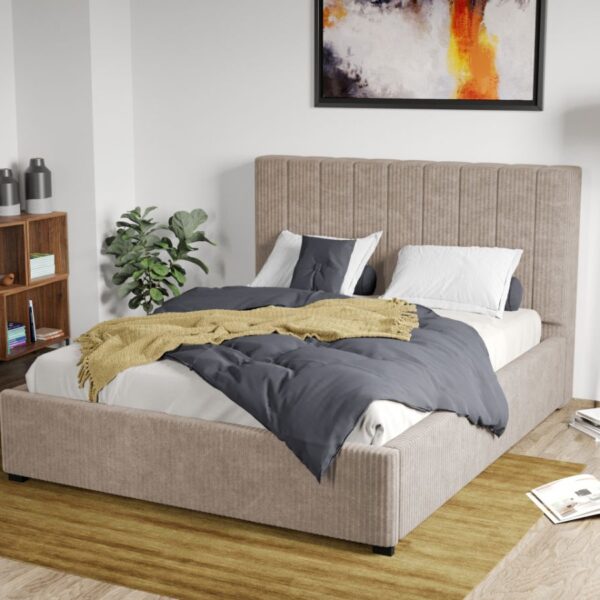 Pat Tapitat Adam cu somiera fixa Bej - Poso 02 90 x 200