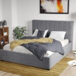 Pat Tapitat Adam cu somiera fixa Gri - Eden 18 140x200