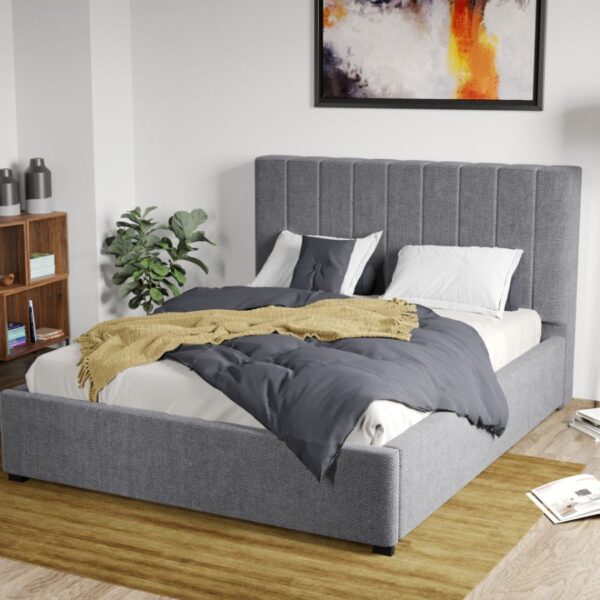 Pat Tapitat Adam cu somiera fixa Gri - Eden 18 140x200