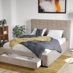 Pat Tapitat Adam cu somiera si sertar Bej - Poso 02