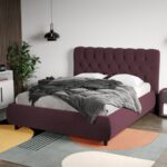 Pat Tapitat Catifea Mega cu somiera fixa Mov - Riviera 69 160x200