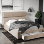 Pat Tapitat Galileo cu somiera si sertar Bej - Jasmine 22