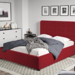 Pat Tapitat Rivo cu somiera fixa Visiniu - Riviera 61 140x200