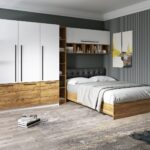 Set Dormitor Timea 3.33m cu pat tapitat Wenge incadrat