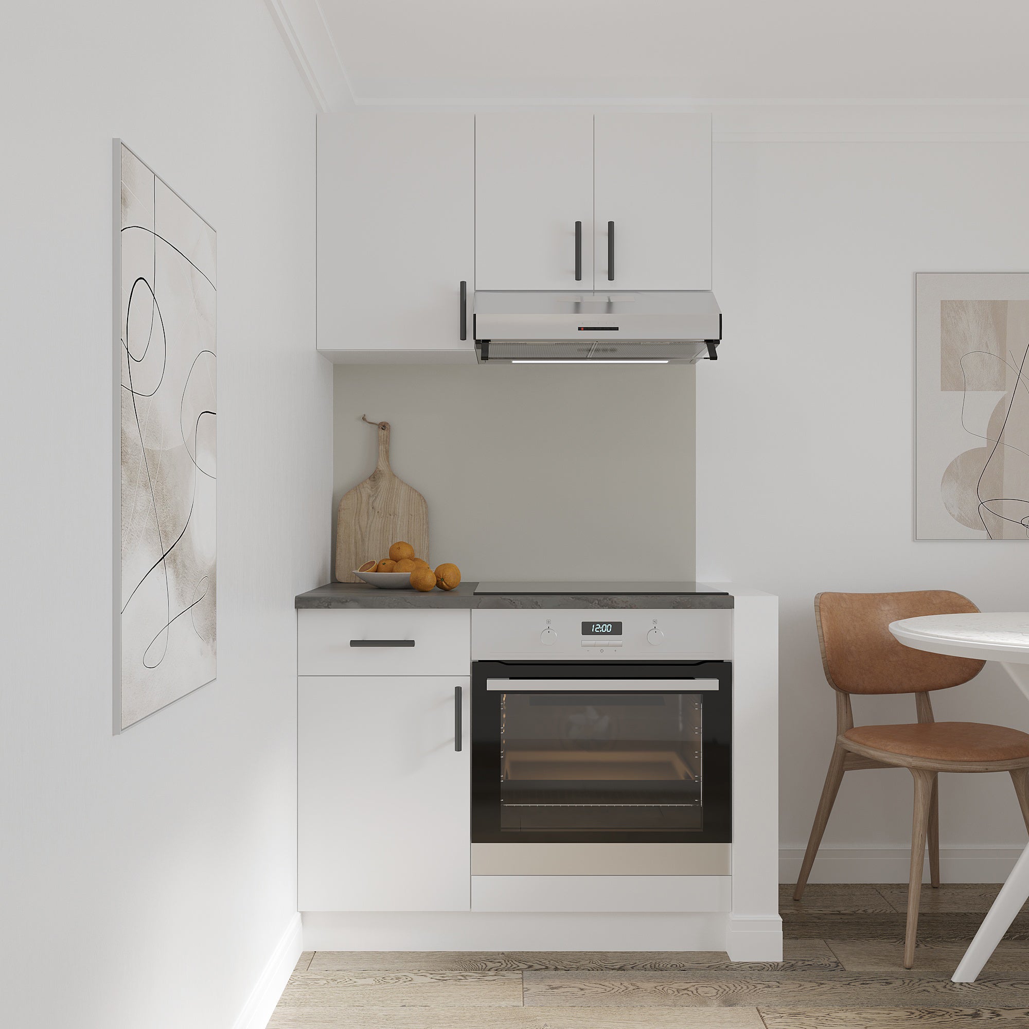 Set Mobila Bucatarie Alba Ieftina Karo V1