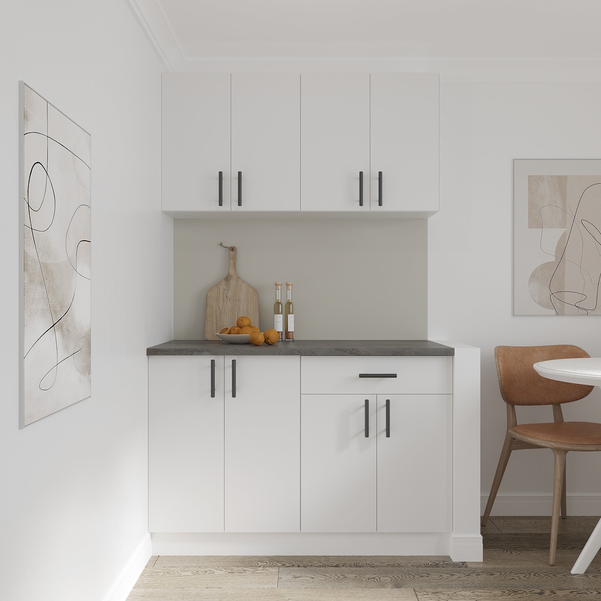 Set Mobila Bucatarie Alba Ieftina Karo V2