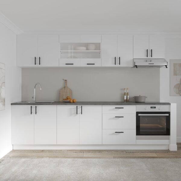 Set Mobila Bucatarie Alba Ieftina Karo V22