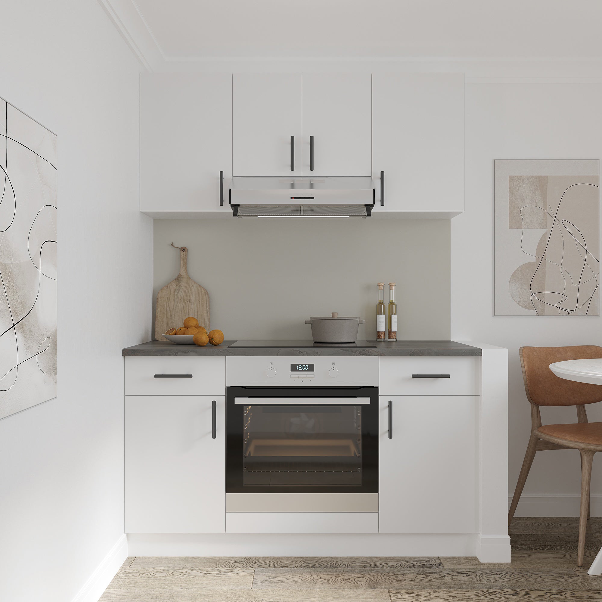 Set Mobila Bucatarie Alba Ieftina Karo V5