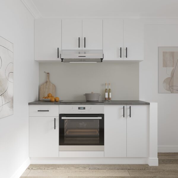 Set Mobila Bucatarie Alba Ieftina Karo V6